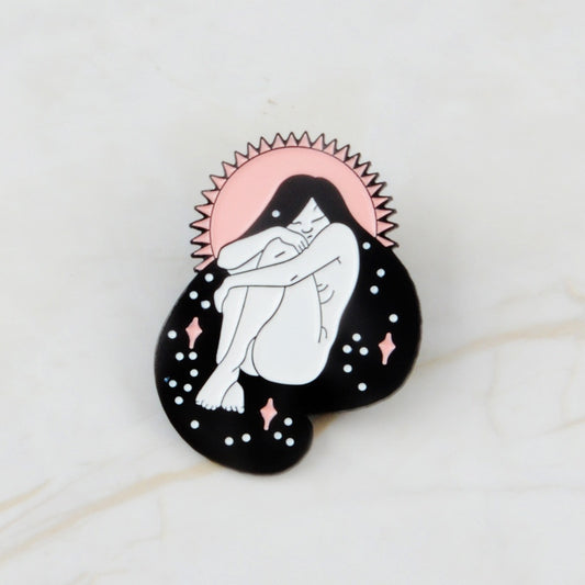 Quiet Sleeping Girl Feminist Enamel Pin Brooches Badges Hard Enamel Pins Women Hat Bag Backpack Jewelry Accessories Fine Gifts