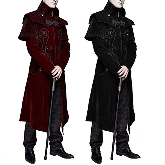 Men's Gothic Halloween Coat Stand Collar Jacket