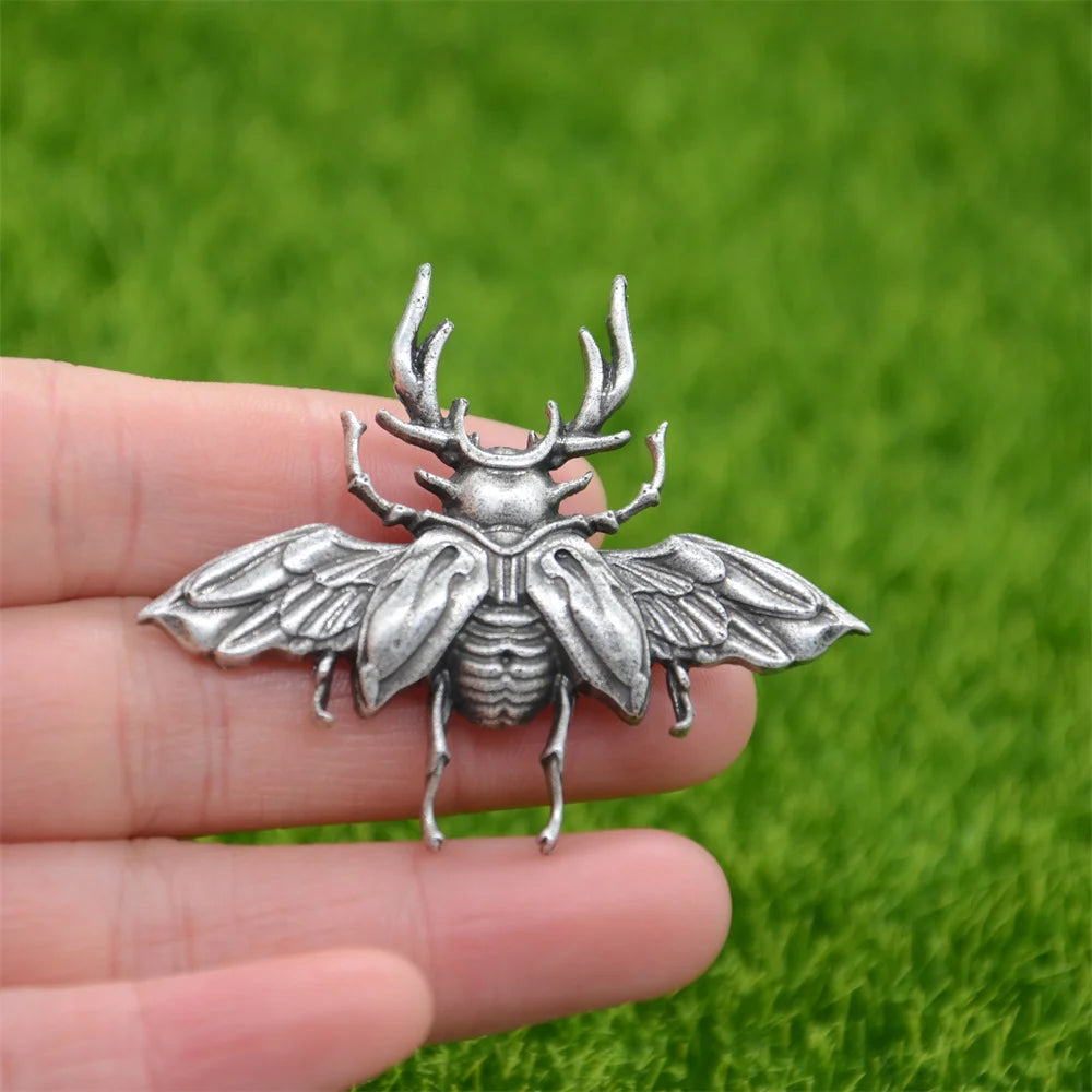 Gothic Insect Scarab Beetle Brooches For Women Men Goth Accessories Vintage Brooch Pin