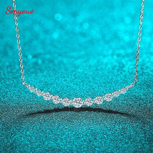 Total 1.1ct 100% All Moissanite Necklace for Women Sparkling Lab Diamond Pendant Jewelry 100% S925 Sterling Silver GRA