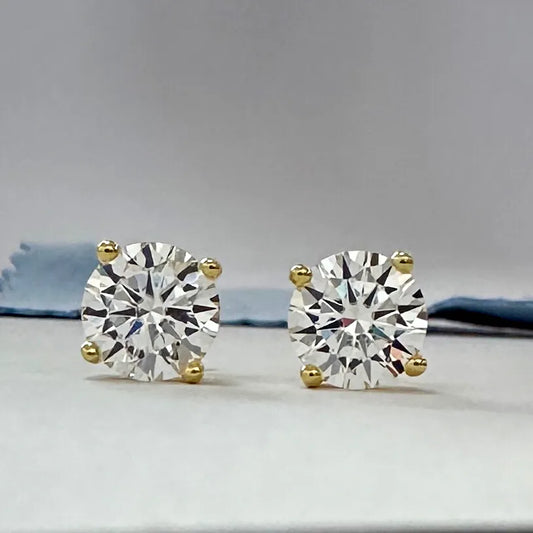 Moissanite Earrings for Women 925 Sterling Silver Plated 18K Gold Earrings Fashion Wedding Lab Created Diamond Gift  for Jewelry