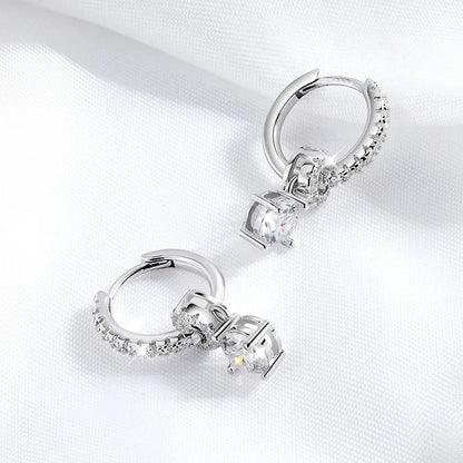 1ct White Gold Plated Moissanite Drop Earring for Women Sparkling Wedding Jewelry 100% 925 Solid Silver Earring