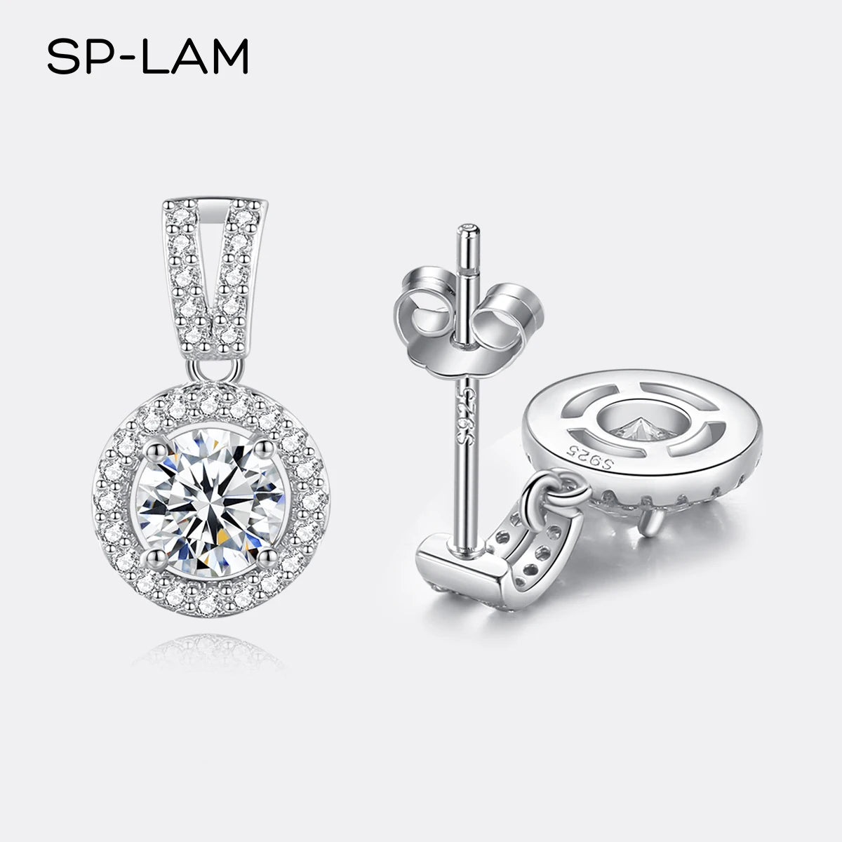 Moissanite Drop Earrings 925 Silver Women Luxury Real GRA I Ct Bridal Wedding Engagement Earing Fine Jewelry Free Shipping