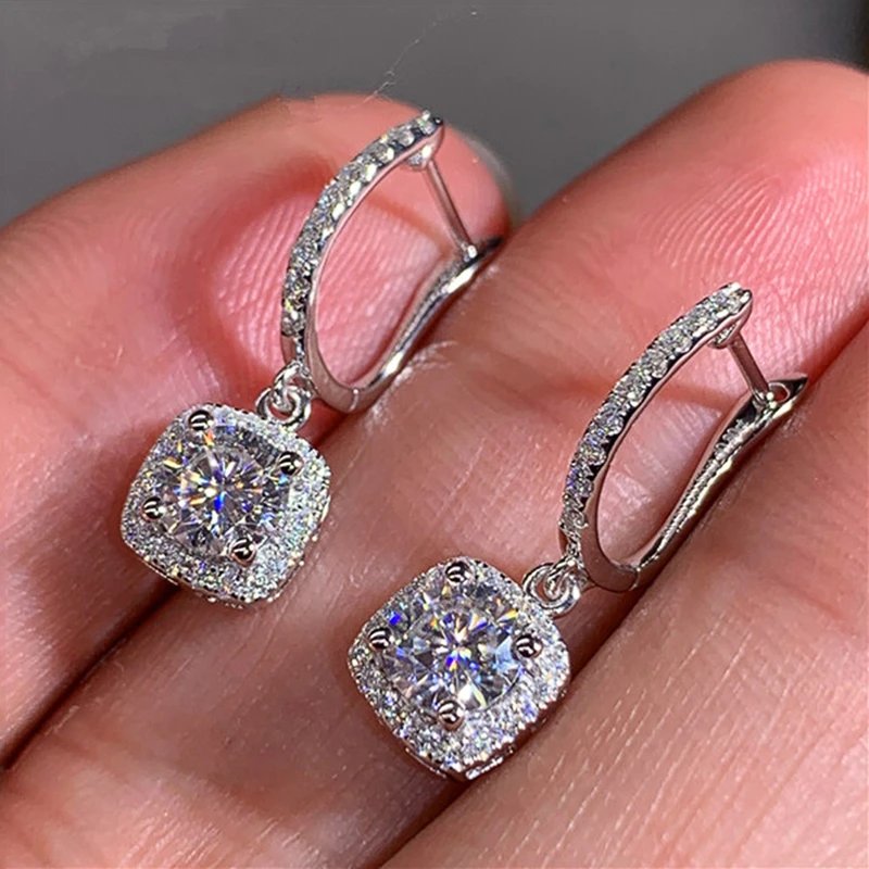 Moissanite Diamond Earrings Dangle