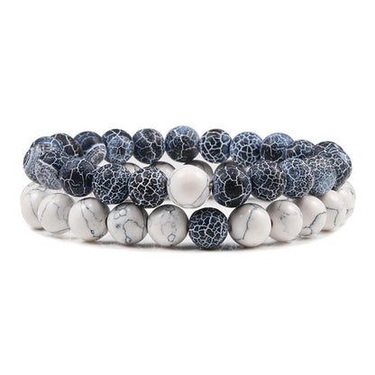 A pair of Incredible Natural Crystal Beads Bracelet Great Gift for Yoga Fans by Maramalive™ with a card.