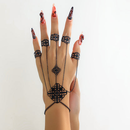 Punk Goth Style Exaggerated Finger Tassel Bracelet