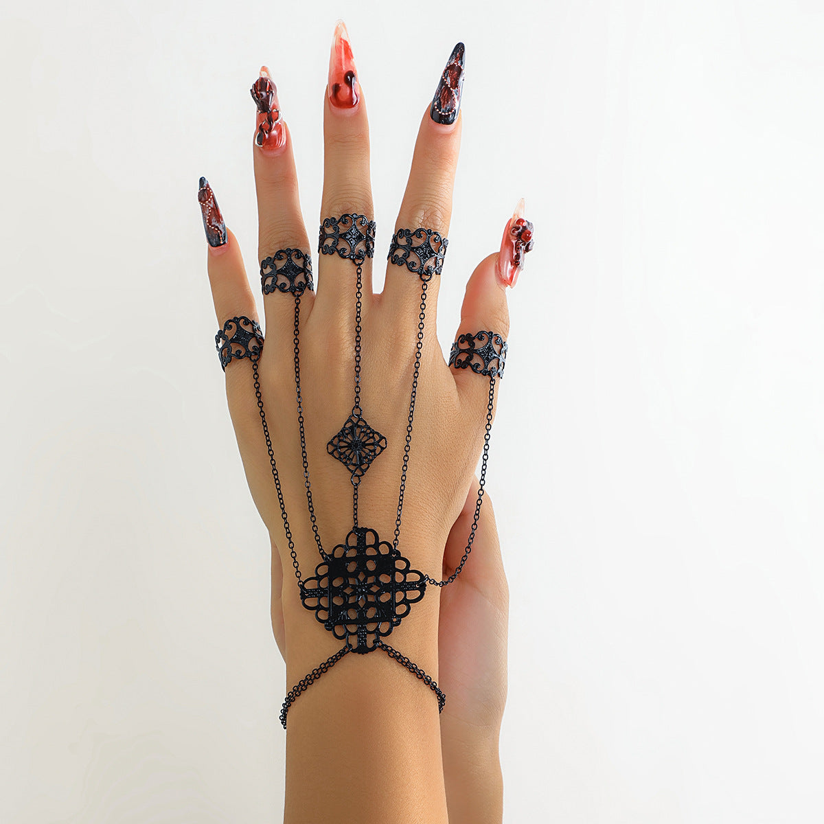 Punk Goth Style Finger Tassel Bracelet