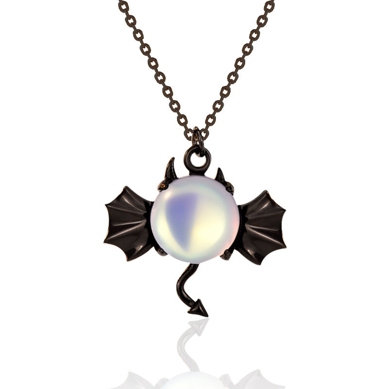 A Sterling Silver Demon Necklace Halloween Jewelry with a dragon on it from Maramalive™.