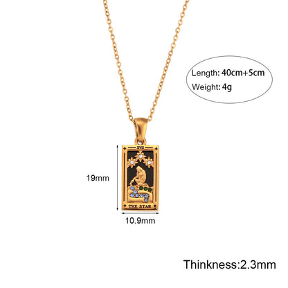 Maramalive™ Stainless Steel Tarot Necklaces with tarot cards on them.