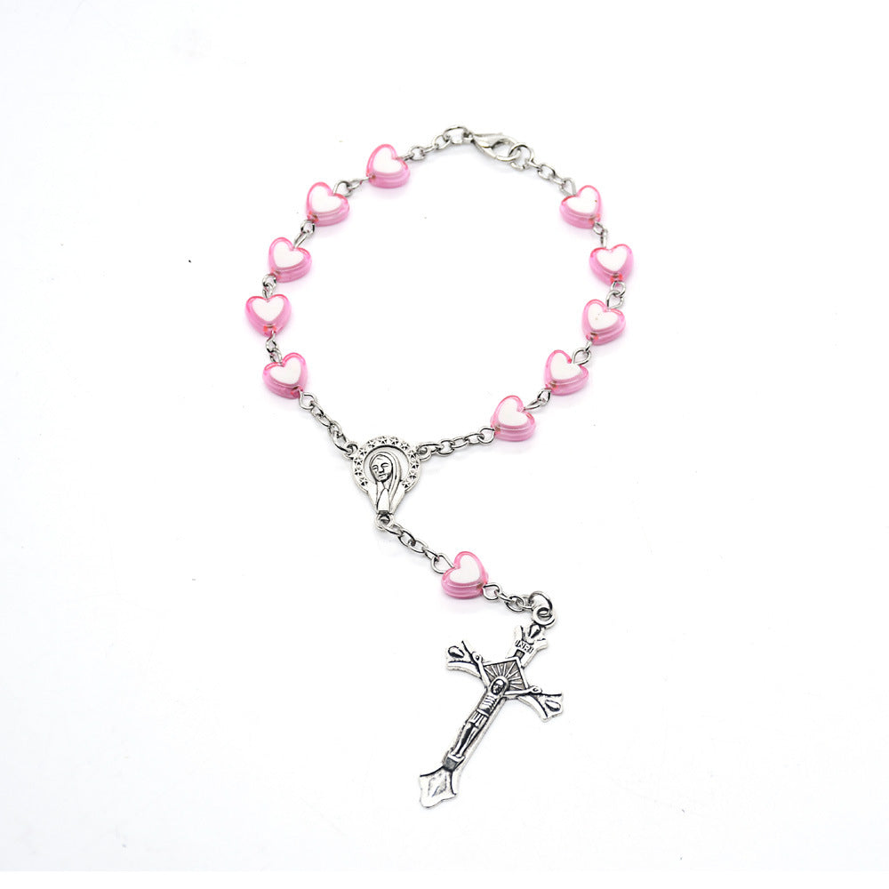 Cross Baptism Beads Rosary Bracelet Bracelet