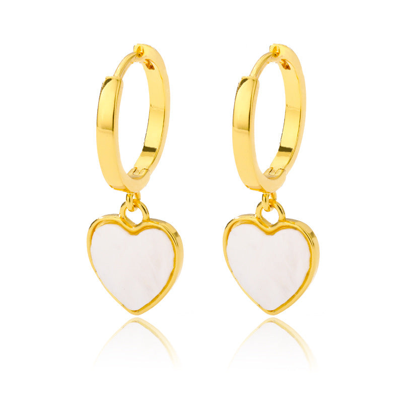 A pair of Maramalive™ gold-plated Heart-shaped Ear Clip Earrings.