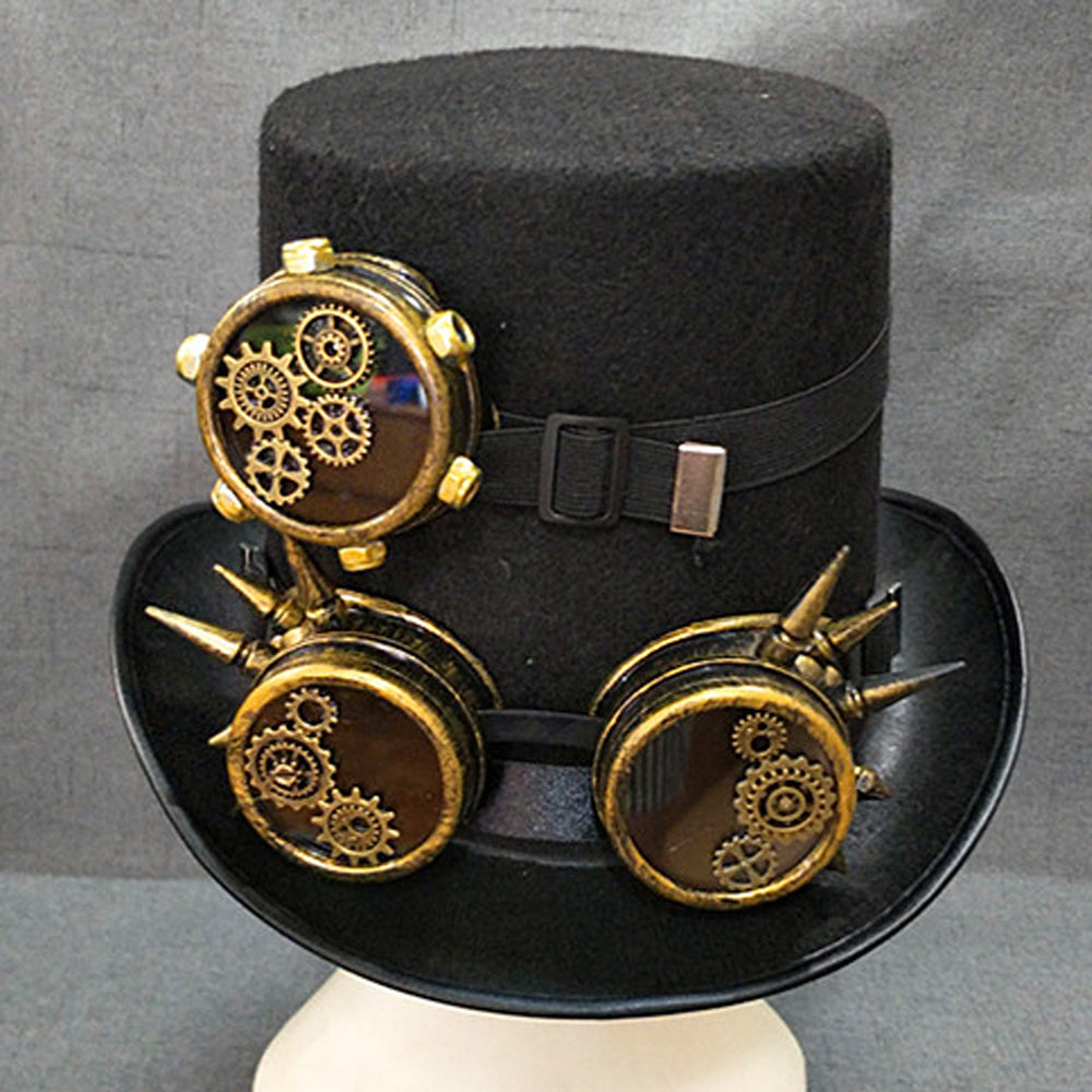 Maramalive™ Steampunk Gentlemen's Hat with Vintage Lolita Goggles.