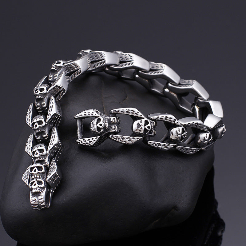 Punk Skull Stainless Steel Bracelet