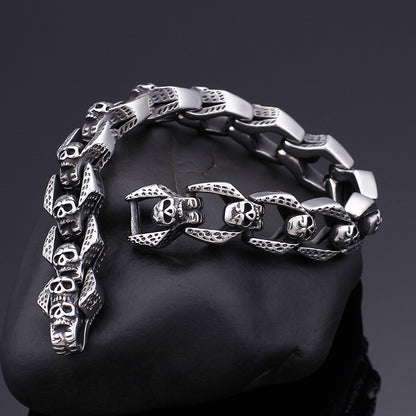 Punk Skull Stainless Steel Bracelet