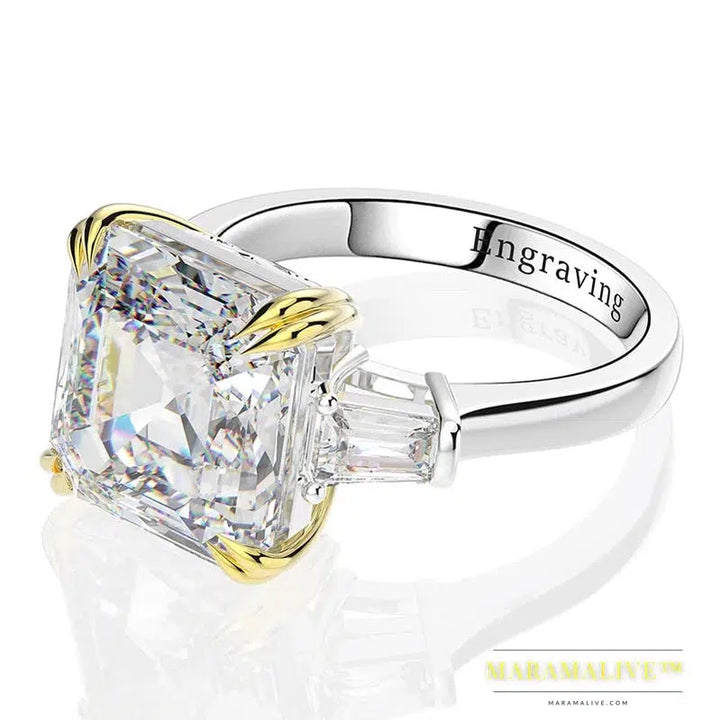 100% 925 Sterling Silver Created Moissanite Citrine Diamonds Gemstone Wedding Engagement Ring Fine Jewelry