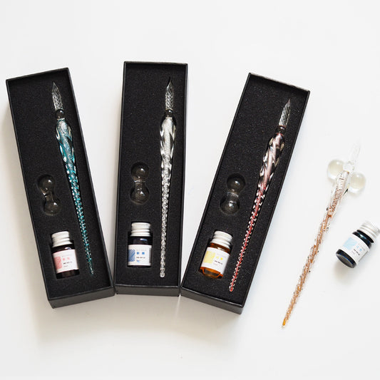 A Maramalive™ set of three Glass squirt pens and a bottle of liquid in a box.