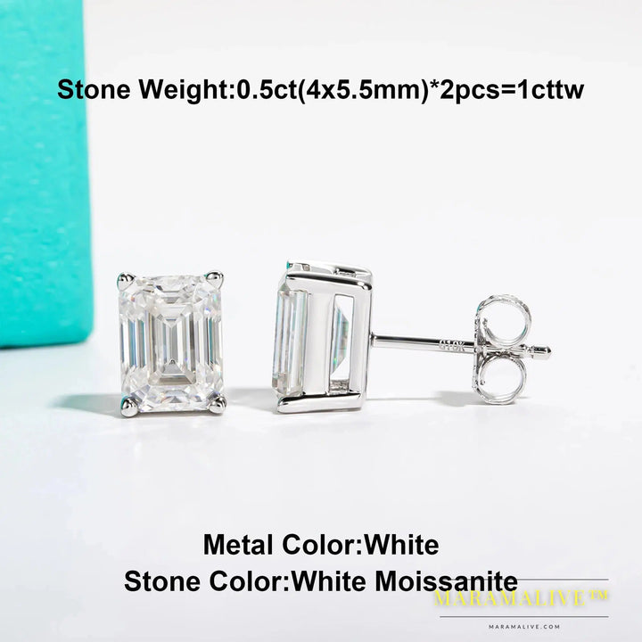 10K Gold Moissanite Stud Earrings for Women | Diamond-Like Sparkle