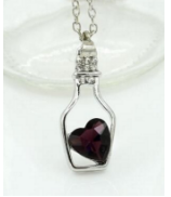 Maramalive™ Crystal Peach Heart Bottle Necklace.
