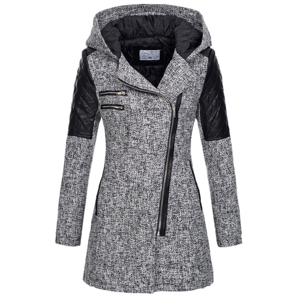Maramalive™ Gothic Hooded Coat in grey and black.