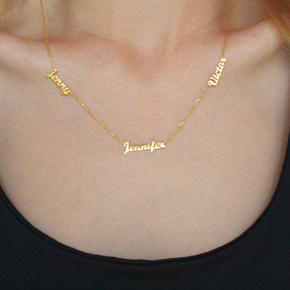 A Fantastic Jewelry Personalized Name Necklace from Maramalive™ with the words 'love' written on it.