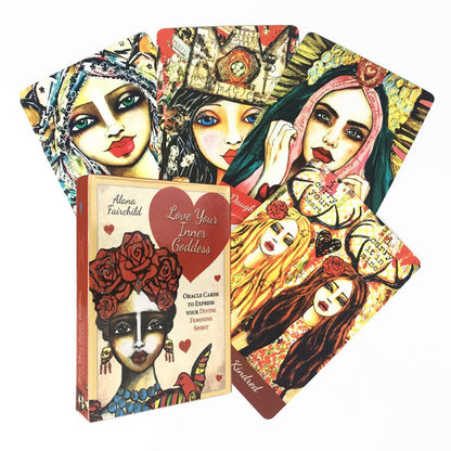 A set of Tarot Oracle cards with Maramalive™ brand and a woman's face on them.
