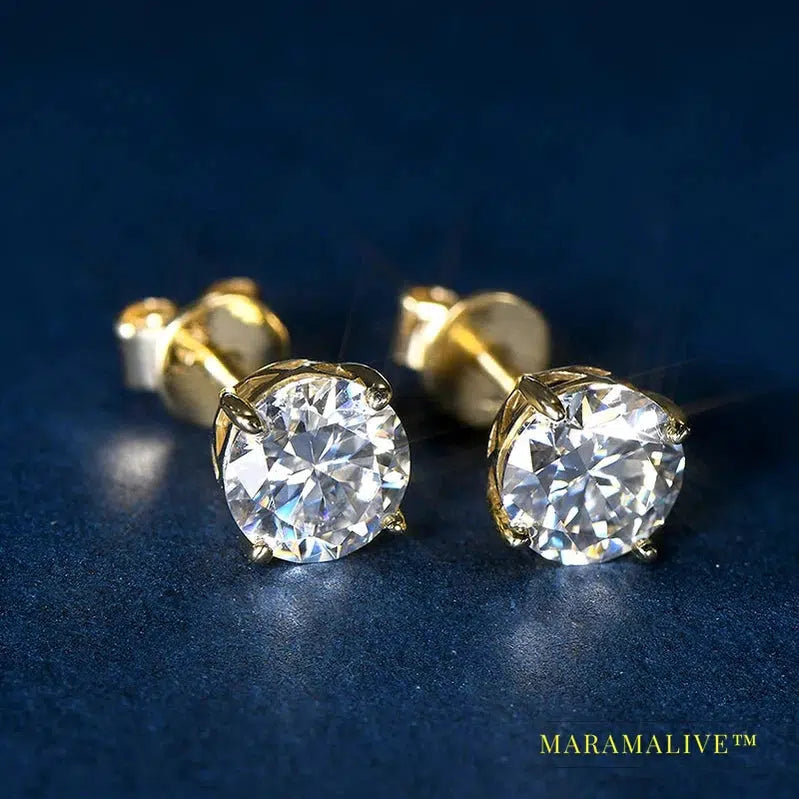 14k Moissanite Stud Earrings - Luxurious & Affordable Sparkle