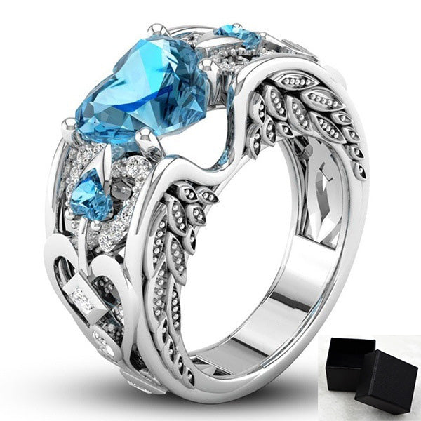 Princess Ring Heart-shaped Ruby Engagement Ring