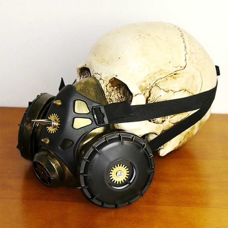 A Steampunk Cosplay props gas mask on a skull by Maramalive™.