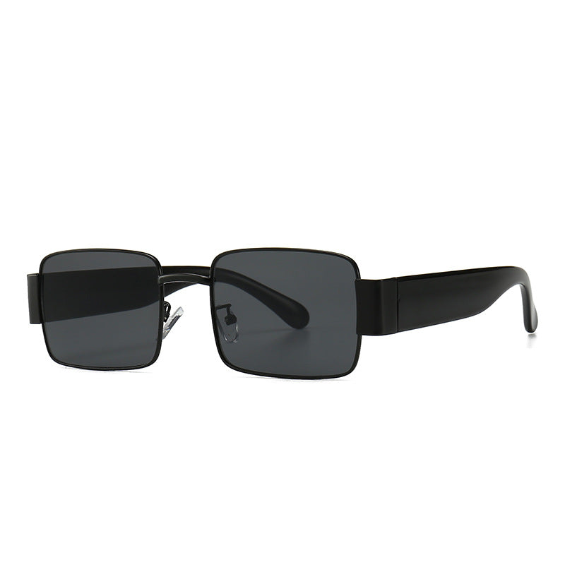 A pair of Maramalive™ Men's square box steampunk metal sunglasses on a white background.