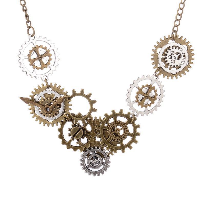Maramalive™ Various Gears Combined Steampunk Necklace with gears and gears.