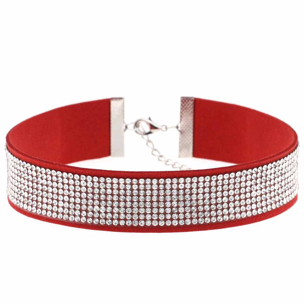 Rhinestone-studded Necklace, Velvet Collar, Neckband, Short Clavicle Chain