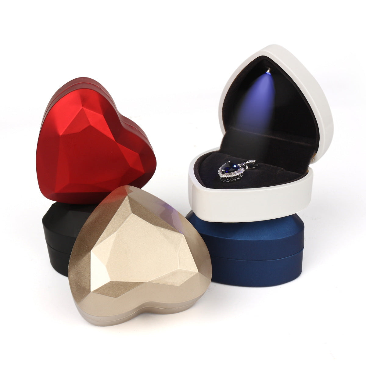 Creative Heart-shaped Jewelry Gift Ring Pendant Jewelry Box
