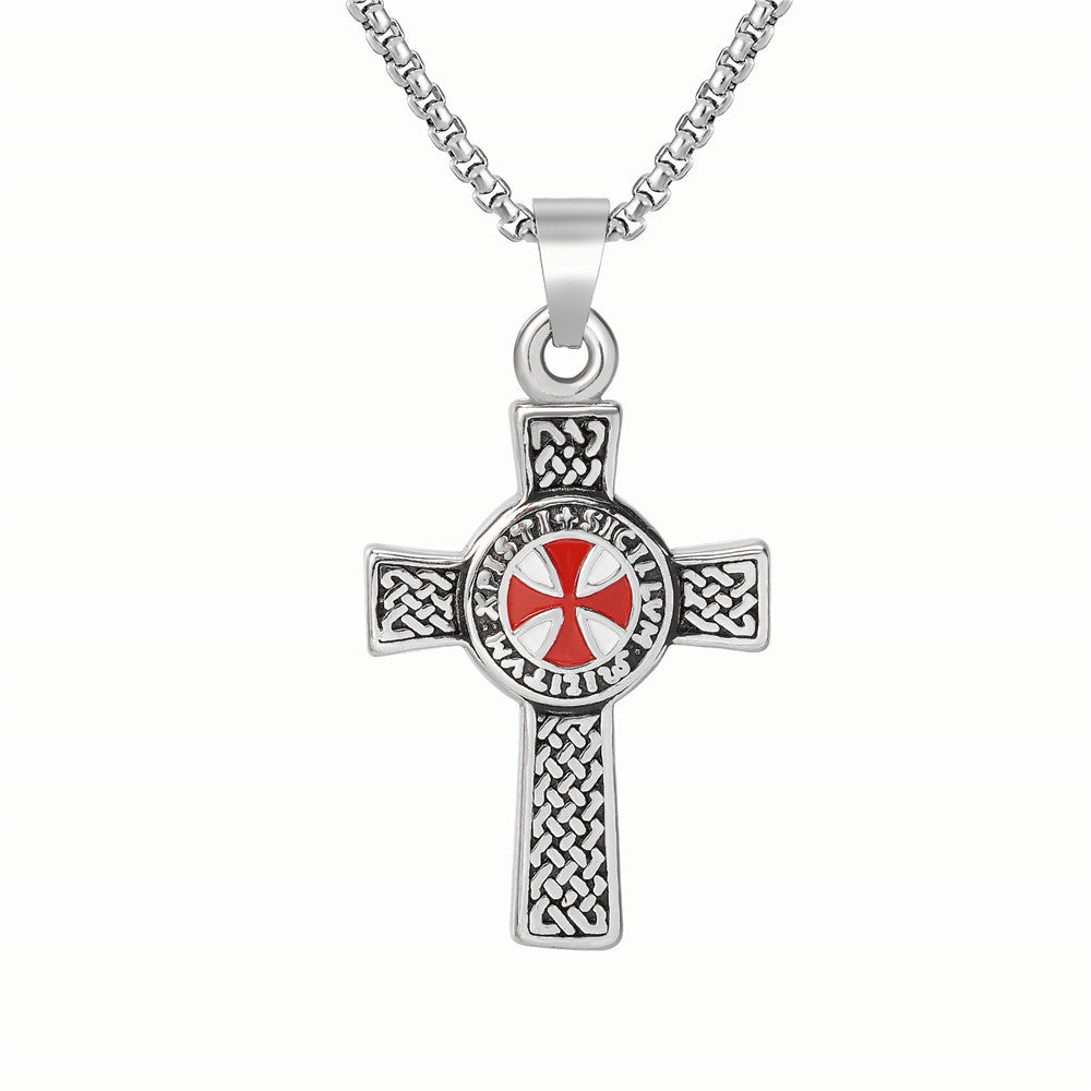 Crusader Catholic Necklace Domineering Personality Sweater Chain