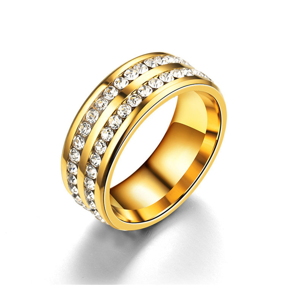 A yellow gold ring with diamonds, The Stunning Couple Ring - A Unique and Memorable Gift for the Special Ones in Your Life by Maramalive™.