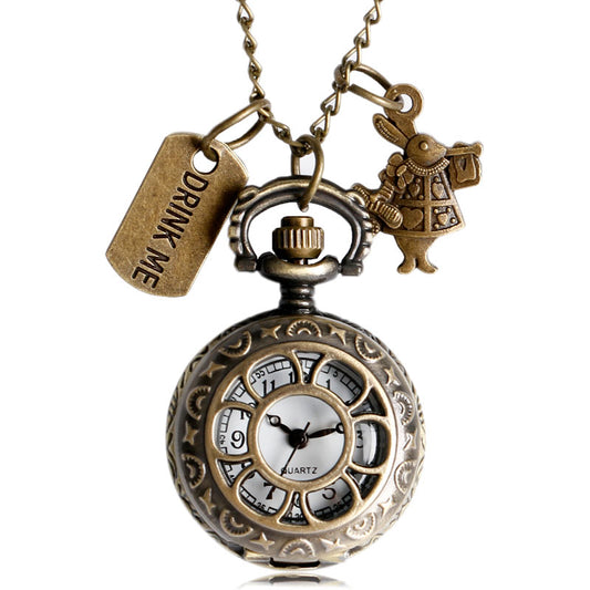 Maramalive™'s Vintage Alice Openwork Petal Pocket Watch necklace.