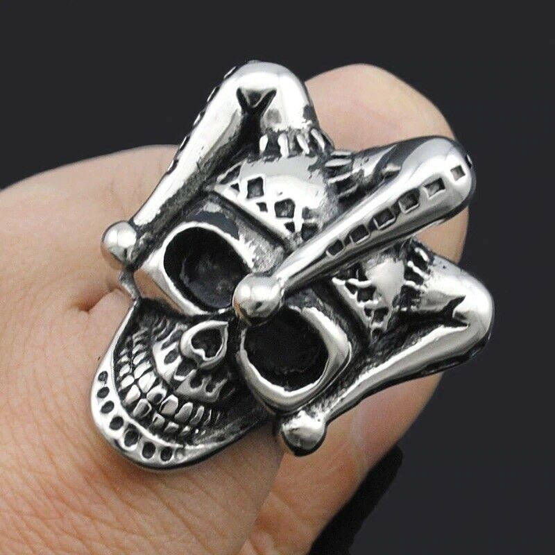 A Stainless Steel Gothic Men's Ring with a skull on it made by Maramalive™.