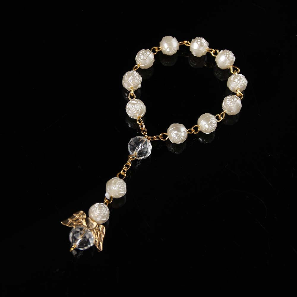 Two Angel Rosary Bracelets with pearls and crystals by Maramalive™.
