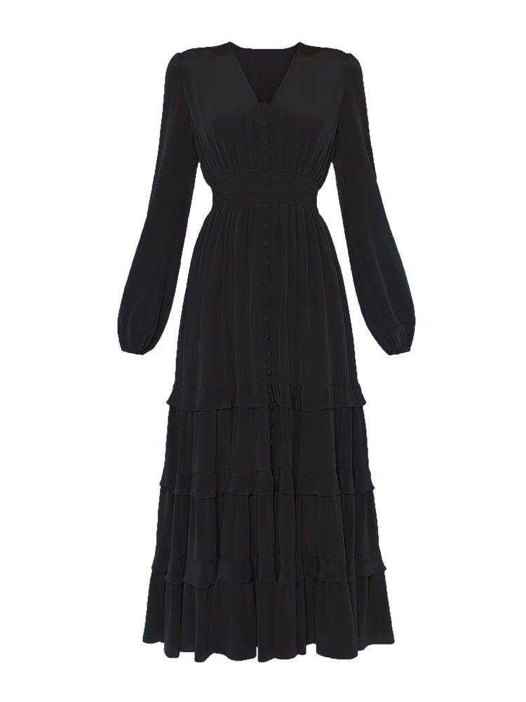 Long Black Dress Vintage fASHION