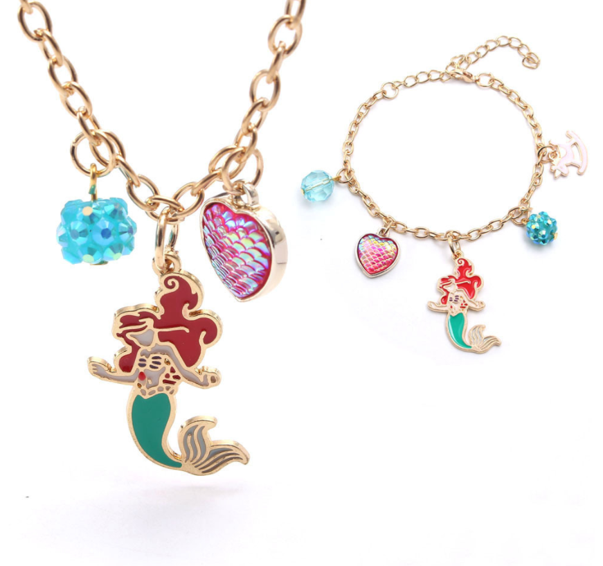 The Cute Mermaid Necklace and Bracelet Set for Kids - Fashionable Party Jewelry Gift by Maramalive™.