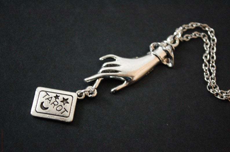 A European And American Gothic Tarot Necklace with a hand pendant, from Maramalive™.