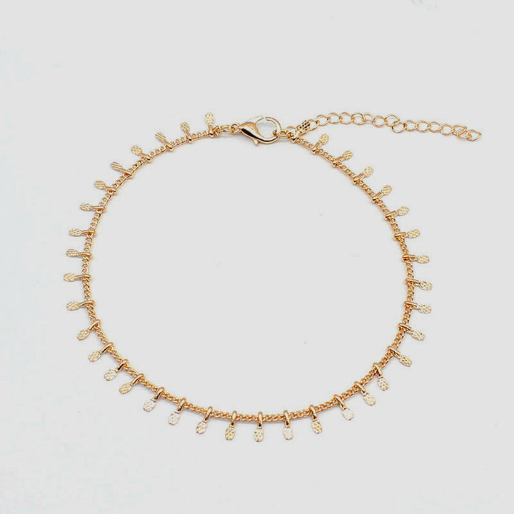 A Nordic Pendant Anklet - Minimalist with a chain and small stones by Maramalive™.