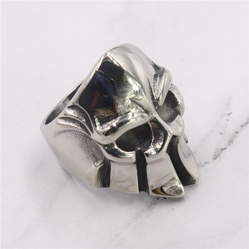 A Spartan Warrior Skull Ring - Punk Retro Series by Maramalive™ on a white background.