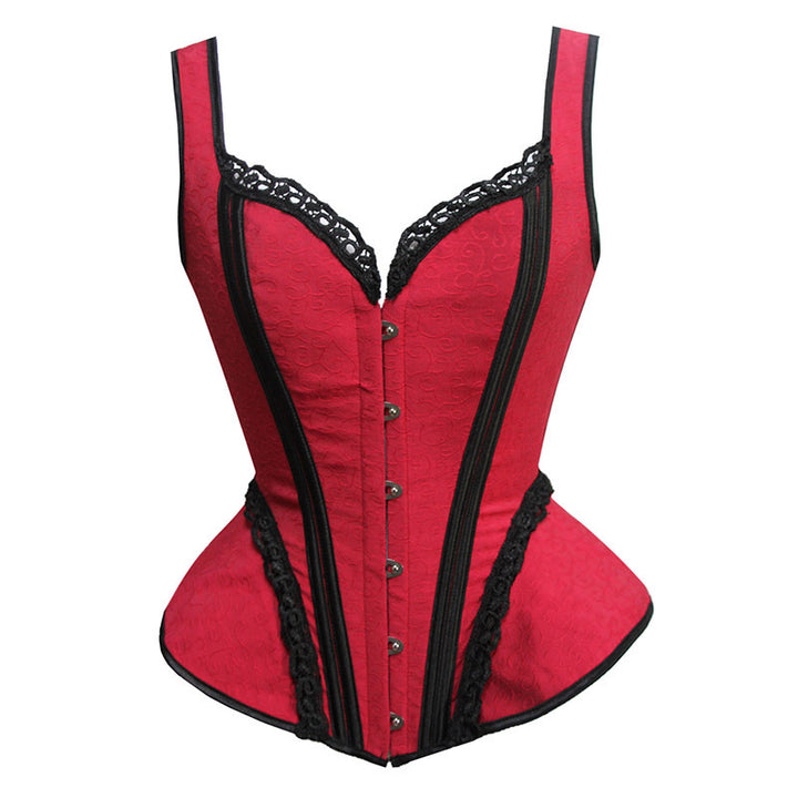 A Maramalive™ Women's Steampunk Corset Top with lace detailing.