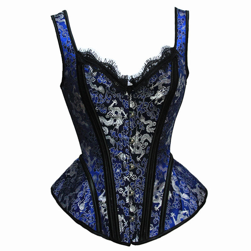 A Maramalive™ Women's Steampunk Corset Top with lace detailing.