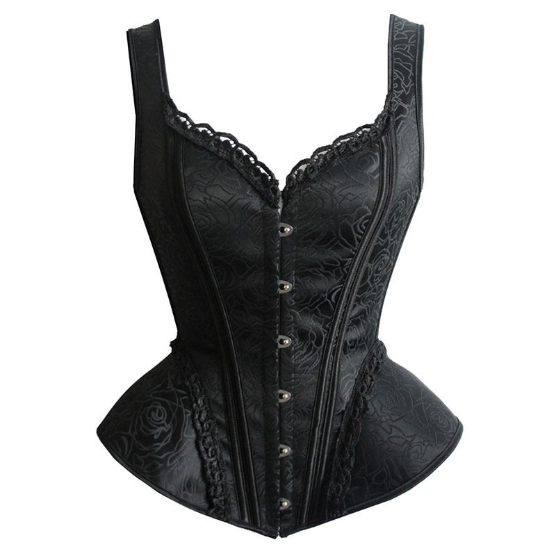 A Maramalive™ Women's Steampunk Corset Top with lace detailing.