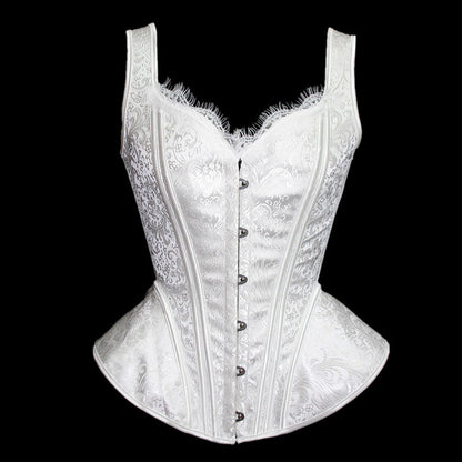 A Maramalive™ Women's Steampunk Corset Top with lace detailing.