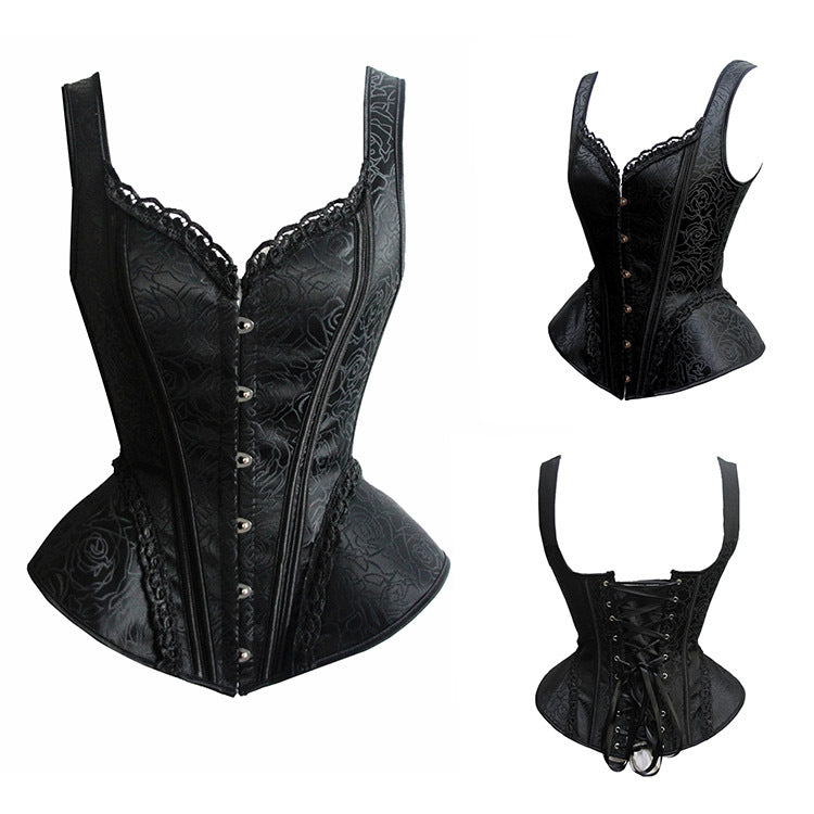 A Maramalive™ Women's Steampunk Corset Top with lace detailing.