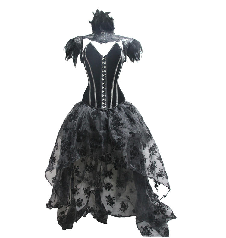 Be brave in a Gothic Floor-Length Skirt Punk Dark Stage Catwalk with retro Steampunk details by Maramalive™.