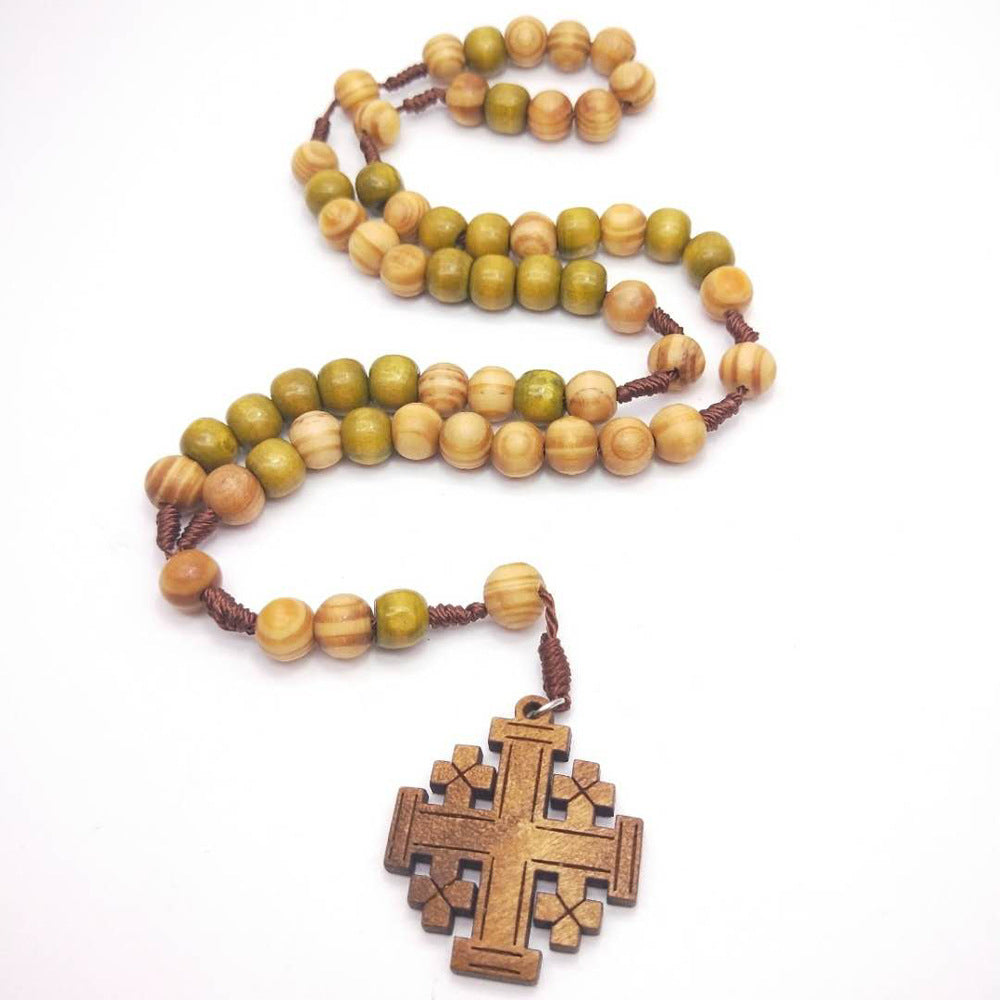 Cross Jesus Rosary Necklace
