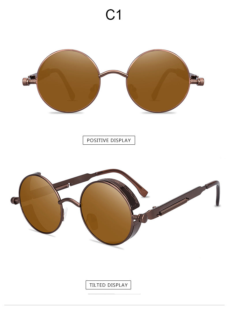 A pair of Maramalive™ Steampunk Sunglasses with a brown lens.